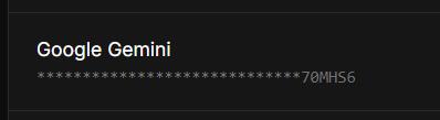 Gemini API field with a valid key Gemini API field with a valid key