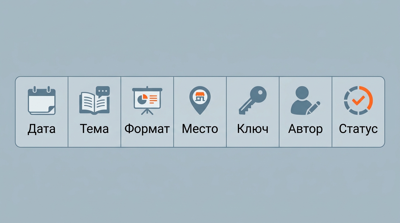 строка таблицы, разложенная на колонки, с делением на базовый блок и надстройки для сайта и для соцсетей