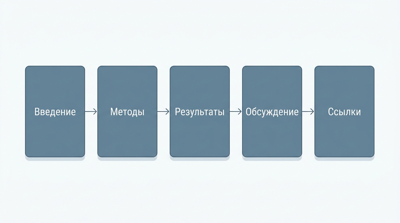 Схема IMRAD для научной статьи: введение, методы, результаты, обсуждение и список литературы